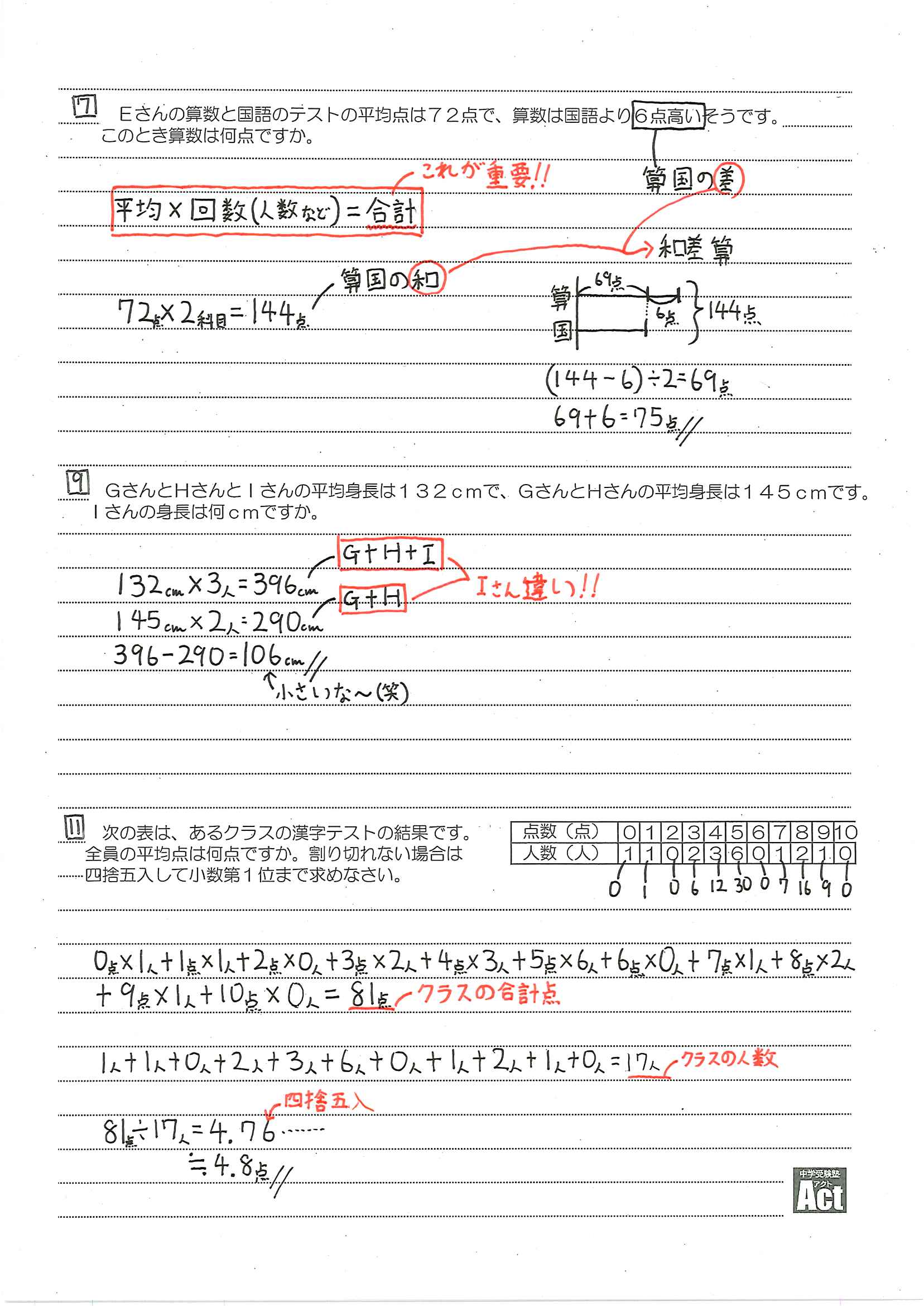 小学5年生算数 ノート用動画 中学受験塾act アクト のブログ